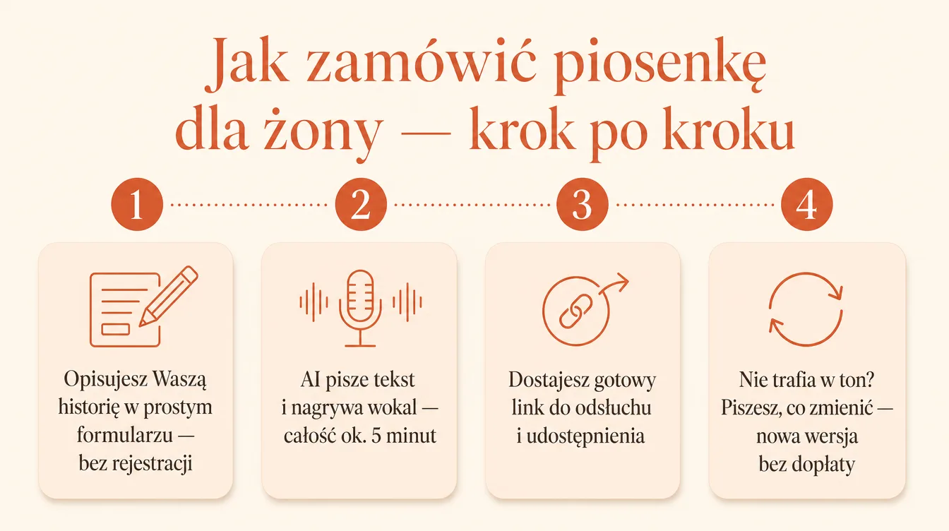 Proces zamawiania personalizowanej piosenki dla żony krok po kroku